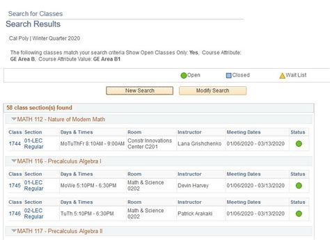 cal poly class schedule